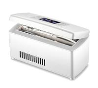 Ngbbby Peptide Cooler Travel Case, 2-8℃ Temp Control Insulin Cooler, 1.2x2.2x6.9 Inch Visualized Temperature Peptide Travel Case (no Adapter), Fridge