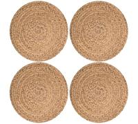 Ngbbby Place Mats for Table, 4Pcs Rustic Woven Place Mats, 10 Inch Round Rattan Placemats, Woven Placemats for Kitchen
