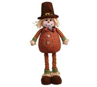 Ngbbby Scarecrow Doll with Stretchable Leg Standing Scarecrow with Clothes & Hat On Cute Decor for Autumn, Thanksgiving, Harvest, Male