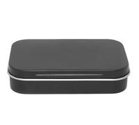 Ngbbby Tin Box with Lid 4x2x1 Inch Rectangular Tin Storage Box Portable Black with Rounded Corner Multi-Purpose Container for Candies, Small Items, Storage