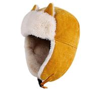 Ngbbby Trapper Hat with Ear Flaps - Warm Windproof Winter Hat with Fleece Lined for Women, Men, Yellow
