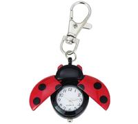 Ngbbby Vintage Ladybug Watch Pendant Keychain Hanging Bug with Key Buckle for Purse Kids Red