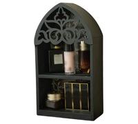 Ngbbby Vintage Wall Shelf, 2 Tiers Wooden Knick Knack Shelf, Freestanding & Wall Hanging Trinket Display for Home Decor, 6.7x3.2x12 inch, Knick Knack