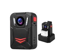 NGBFF Body Camera, 2K 1440P Body Worn Camera Body Mounted Night Vision Camera 2 Batteries With GPS Charging Dock Bodycam Police Camera(Built in 64GB)