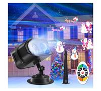 NGBFF Christmas Projector, Christmas Halloween Projector Lights Outdoor 42 Patterns Waterproof Double Projector Garden Lights Christmas Decoration