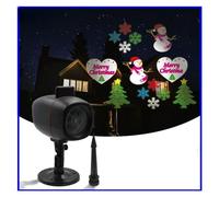 NGBFF Christmas Projector, High Definit And Bright Christmas Project Light, LED Floor Lamp, Replaceable Film Film Halloween Atmosphere Lawn Lamp