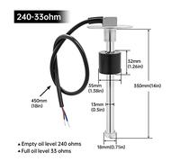 NGBFF Water Level Gauge, 3 In 1 Multi-functional 85mm Gauge GPS Speedometer+Fuel Level+Voltmeter 240-33 Ohm Fuel Level Meter 60MPH GPS Speed Odometer(350mm Sensor)