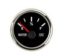 NGBFF Water Level Gauge, 52mm Water Level Gauge 0-190ohm 240-33ohm Stainless Steel Boat Water Tank Level Indicator Gauge Tool White Black Instrument(BS-240-33 ohm)