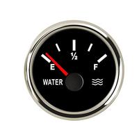 NGBFF Water Level Gauge, 52mm Water Level Gauge 0-190ohm 240-33ohm Stainless Steel Boat Water Tank Level Indicator Gauge Tool White Black Instrument(BS-0-190 ohm)