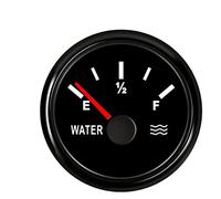 NGBFF Water Level Gauge, 52mm Water Level Gauge 0-190ohm 240-33ohm Stainless Steel Boat Water Tank Level Indicator Gauge Tool White Black Instrument(BN-0-190 ohm)