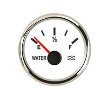 NGBFF Water Level Gauge, 52mm Water Level Gauge 0-190ohm 240-33ohm Stainless Steel Boat Water Tank Level Indicator Gauge Tool White Black Instrument(WS-0-190 ohm)