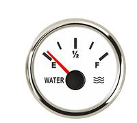 NGBFF Water Level Gauge, 52mm Water Level Gauge 0-190ohm 240-33ohm Stainless Steel Boat Water Tank Level Indicator Gauge Tool White Black Instrument(WS-240-33 ohm)