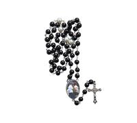 NGC Personalised Own Photo Rosary Beads Communion Christian Catholic Prayer Gift (Black)