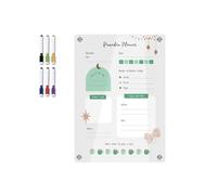 NGCG Acrylic Magnetic Calendar for Fridge, Ramadan Weekly Calendar Ramadan Meal Planner Acrylic Magnetic Fridge Memo Board