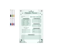 NGCG Acrylic Magnetic Fridge Calendar Planner, Ramadan Meal Planner, Weekly Calendar, Memo Board, 21x29.7cm/8.27x11.69in