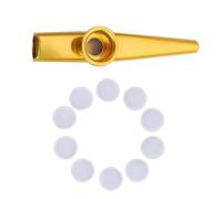 NGCG Metal Kazoo with 10 Flute Membranes Mouth Kazoo Musical Instruments Good Companion for Ukuleles, Violin, Guitar,Piano