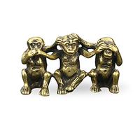 NGDFGR Brass Monkey Statue Do Not Talk, Listen Or Look No Evil Monkey Home Ornaments,Office Desk Sculpture Decor