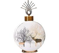 NGDFGR Fashion Exquisite White Flower Vases Ceramic Decoration Chinese Classical Vase Painted Deer Gift Gift The Vase Ideal Shelf Decor Decoration (A),A