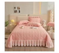 NGDFGR Floral Embossed White Lace Coverlet Bedspread With 2 Pcs Pillow Shams Solid White Queen/King Bed Cover 3Pieces Bedding Set,B-245x250cm 3Pcs