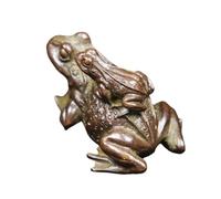 NGDFGR Na Copper Toad Mother Child Figurines Tea Pets Desktop Ornaments,Animal Frog Small Statue Lucky Home Bonsai Garden Decorations