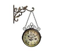 NGDFGR Outdoor Clock Garden Clocks, Double Sided Outdoor Wall Clock Retro Outdoor Clocks Battery Operated Silent,Indoor Hanging Decor Clock Wall Mounted Clock