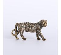 NGDFGR Solid Brass Zodiac Tiger Miniature Figurines,Animal Tiger Statue Crafts Collection Desktop Small Ornament Home Sand Table Decor Accessories Study Paperweight
