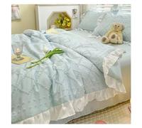 NGDFGR Summer Quilt Four-Piece Set Lace Airable Cover,A-Queen size 4 pcs