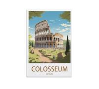NGeniC Colosseum Rome Vintage Travel Poster Landscape 16x24inch(40x60cm) Canvas Wall Art Print Painting for Wall Decor Living Room Bedroom