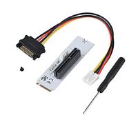 NGFF M.2 Key M to PCI-E 4X Adapter Card,NGFF M.2 Key M to PCI-E 4X Riser Card Adapter w/LED Voltage Indicator for Miner Mining Compatible with WINS System (Whiteboard with large 4PIN line)