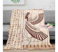NGGADIWEG 3D Printed Ancient Egypt Fluffy Blanket Microfiber Soft Warm Bedding Breathable Art Deco Bedding Throw Wrinkle Resistant Non Pilling for Men Women Families 80×90inch(200x230cm)
