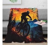 NGGADIWEG 3D Printed biking adventure Bed Blanket Microfiber Warm Soft Bedding All Season Dynamic outdoor Sofa Throw Anti Static No Shedding for Men Women Households 60x80inch(150x200cm)