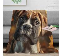 NGGADIWEG 3D Printed Boxer puppy Nap Blanket Microfiber Soft Warm Bedding Lightweight Cute animal portrait Travel Blanket for Travellers Campers Adventure Lovers 40x50inch(100x130cm)