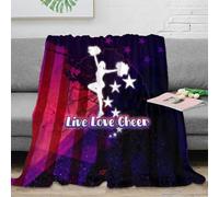 NGGADIWEG 3D Printed Cheerleader silhouette Cosy Throw Microfiber Soft Warm Bedding Breathable vibrant star-themed Warm Blanket Lightweight All Season for Adults Teens Homeowners 70×80inch(180x200cm)