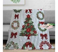 NGGADIWEG 3D Printed Christmas quilt Blanket Microfiber Warm Thermal Bedding Soft holiday decorative Bedding Blanket Machine Washable No Shedding for Men Women Kids Households 80×90inch(200x230cm)