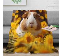 NGGADIWEG 3D Printed Cute guinea pig All Season Blanket Microfiber Soft Warm Bedding Breathable Pet animal Sofa Throw Lightweight All Season for Homeowners Renters Adults 50x60inch(127x152cm)