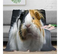 NGGADIWEG 3D Printed cute guinea pig Soft Throw Microfiber Soft Cosy Bedding Warm fluffy pet Thermal Blanket Anti Static No Shedding for Men Women Kids Households 40x50inch(100x130cm)