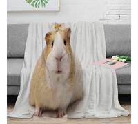 NGGADIWEG 3D Printed cute guinea pig Throw Blanket Microfiber Soft Warm Bedding Breathable floral head accessory Warm Blanket Thoughtful Gift for Christmas Thanksgiving 50x60inch(127x152cm)