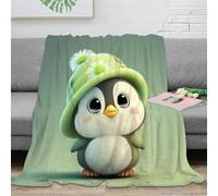 NGGADIWEG 3D Printed Cute penguin Nap Blanket Microfiber Soft Warm Bedding Breathable Cartoon baby animal Bedding Throw Non Pilling Fade Resistant for Homeowners Renters Families 40x50inch(100x130cm)
