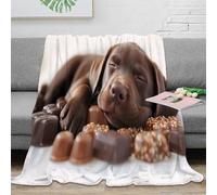 NGGADIWEG 3D Printed cute puppy Blanket Microfiber Soft Warm Bedding Breathable sleeping pet Cosy Throw Lightweight All Season for Apartment Dwellers Renters Young Adults 40x50inch(100x130cm)