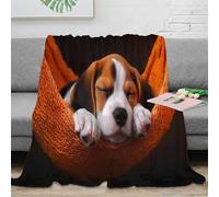 NGGADIWEG 3D Printed Cute puppy sleeping Warm Blanket Microfiber Warm Thermal Bedding Soft Cozy pet nap Travel Blanket Compact Portable for Adults Teens Guests Families 80×90inch(200x230cm)