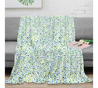 NGGADIWEG 3D Printed Dotted pattern Couch Blanket Microfiber Ultra Soft Warm Bedding Blue green dots Cozy Throw Blanket Wrinkle Resistant Anti Static for Adults Kids Families 40x50inch(100x130cm)