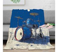 NGGADIWEG 3D Printed Drum set Blanket Microfiber Soft Warm Bedding Durable Modern painting Cosy Throw Premium Gift for Parents Grandparents Family Members 50x60inch(127x152cm)