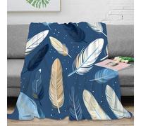 NGGADIWEG 3D Printed Feather pattern Sofa Throw Microfiber Ultra Soft Warm Bedding Modern abstract design Bed Throw Luxurious Gift for Parents Grandparents Family Members 70×80inch(180x200cm)