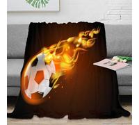 NGGADIWEG 3D Printed Fireball soccer Nap Blanket Microfiber Soft Warm Bedding Lightweight Dynamic sports Travel Blanket for Travellers Campers Adventure Lovers 70×80inch(180x200cm)