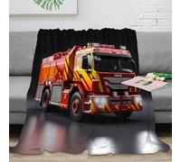 NGGADIWEG 3D Printed firetruck model Warm Blanket Microfiber Soft Warm Bedding Breathable emergency vehicle Warm Throw for Christmas Thanksgiving Easter 70×80inch(180x200cm)