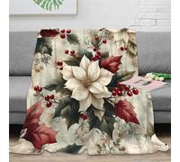 NGGADIWEG 3D Printed floral design Bed Throw Microfiber Soft Warm Bedding Compact Vintage holiday Soft Throw Machine Washable No Shedding for Travellers Campers Families 80×90inch(200x230cm)