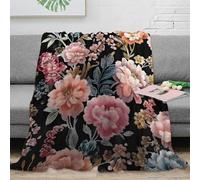 NGGADIWEG 3D Printed FloralPattern Thermal Blanket Microfiber Soft Cosy Bedding Warm VintageEmbroideryStyle Blanket Premium Gift for Christmas Thanksgiving 80×90inch(200x230cm)