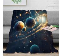 NGGADIWEG 3D Printed Galactic planets Warm Blanket Microfiber Warm Thermal Bedding Soft Cosmic space fantasy Nap Blanket for Office Workers Colleagues Mentors 50x60inch(127x152cm)