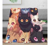 NGGADIWEG 3D Printed kitten faces Nap Blanket Microfiber Ultra Soft Warm Bedding Cartoon animal Bedding Throw Anti Static Fade Resistant for Adults Couples Households 40x50inch(100x130cm)