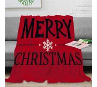 NGGADIWEG 3D Printed MerryXmas Blanket Microfiber Soft Warm Bedding Durable HolidayGreetingStyle Cosy Throw Machine Washable No Shedding for Couples Families Guests 70×80inch(180x200cm)